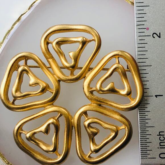 Vintage Gold Plate Brooch FO Fernando Original Brooch Pin - Picture 5 of 8